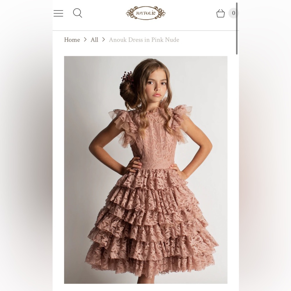 Joyfolie Anouk Dress (girls) in Pink Nude - Size 8 (NEW with tags)